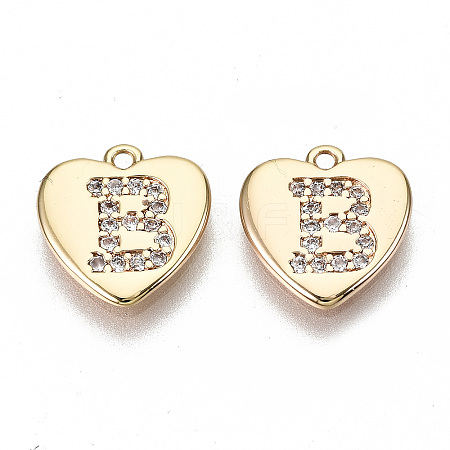 Brass Micro Pave Clear Cubic Zirconia Charms KK-N231-234B-NF-1