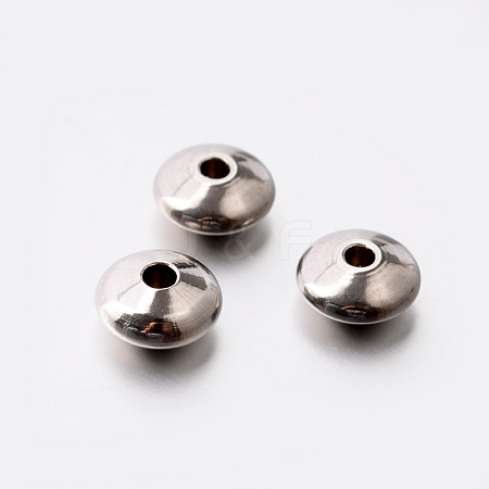 Rondelle 201 Stainless Steel Spacer Beads STAS-E082-13-1