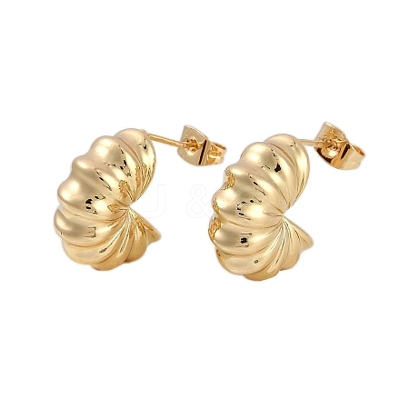 Rack Plating Brass Stud Earrings for Women EJEW-D280-04G-1