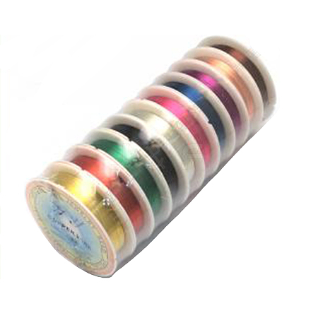 10 Rolls 10 Colors Round Copper Jewelry Wire CWIR-YW0001-04A-M-1