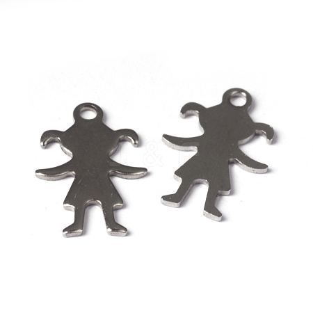 Tarnish Resistant Girl 304 Stainless Steel Pendants STAS-G130-44P-1