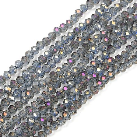 Electroplate Transparent Glass Beads Strands EGLA-A034-T4mm-G05-1