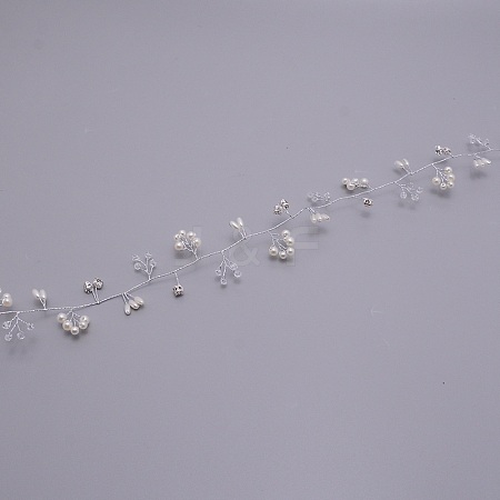 Handmade ABS Pearl Beads Hair Band OHAR-WH0019-06B-1