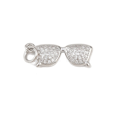 Brass Micro Pave Cubic Zirconia Pendants KK-P339-17P-1