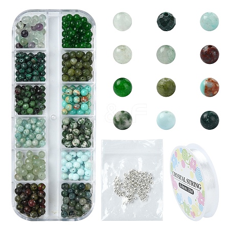 DIY Round Natural Gemstone Beads Bracelets Making Kits DIY-YW0011-84-1