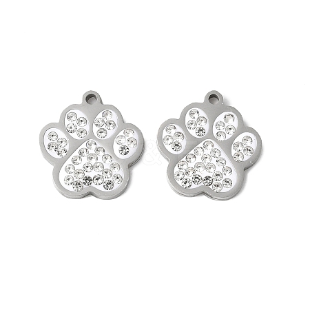 201 Stainless Steel Rhinestone Pendants STAS-V005-05P-04-1