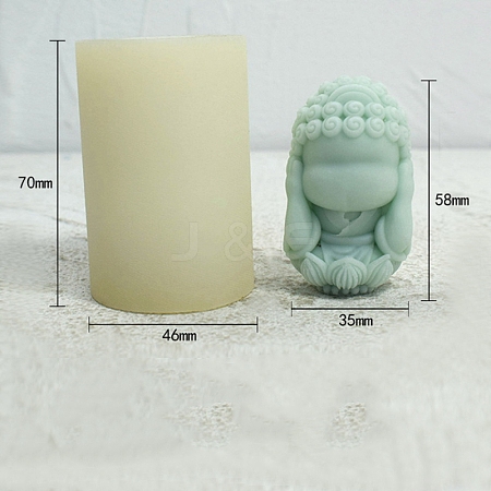 3D Buddha Statue DIY Food Grade Silicone Candle Molds PW-WG37959-02-1