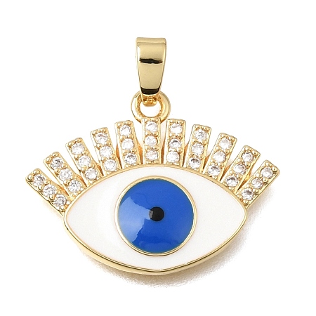 Brass Micro Pave Clear Cubic Zirconia Pendants KK-C263-22I-G-1