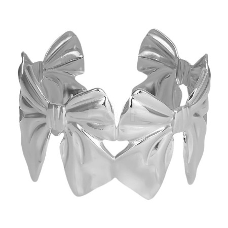 Bowknot 304 Stainless Steel Cuff Bracelets for Women YG5715-1-1
