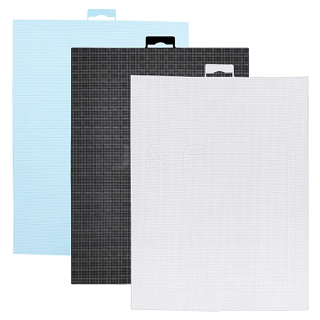 CHGCRAFT 6Pcs 3 Colors Plastic Cross Stitch Fabric Sheet DIY-CA0004-80-1