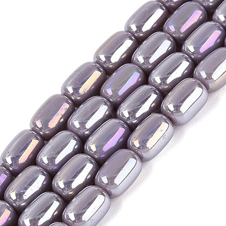 Electroplate Opaque Glass Beads Strands EGLA-Q132-03B-C04-1