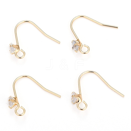Brass Earring Hooks KK-I681-14G-1