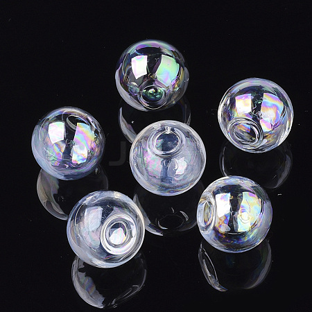 Round Handmade Blown Glass Globe Ball Bottles X-BLOW-R002-14mm-AB-1