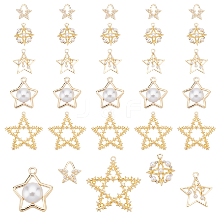   40Pcs 5 Style Alloy Pendants FIND-PH0004-11-1