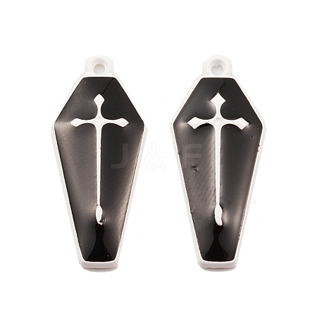 Spray Painted Alloy Pendants PALLOY-K003-12B-1