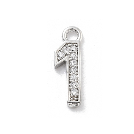 Brass Micro Pave Clear Cubic Zirconia Pendants ZIRC-I067-02B-1