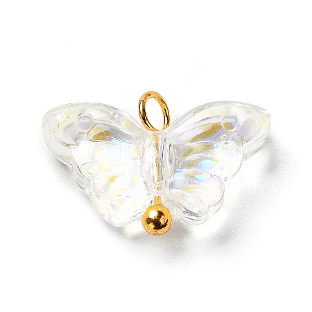 Electroplate Transparent Glass Pendants X1-PALLOY-JF00903-1