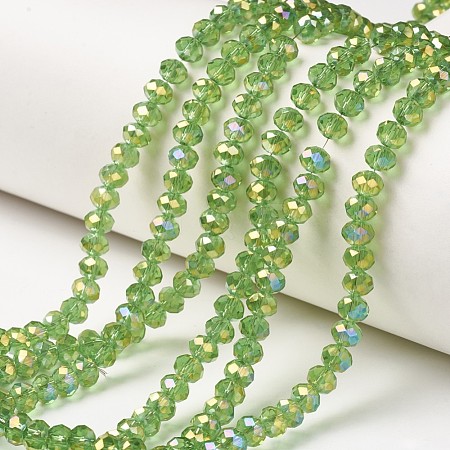 Electroplate Transparent Glass Beads Strands EGLA-A034-T6mm-T01-1