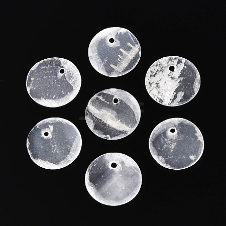 Natural Capiz Shell Disc Charms BSHE-T014-03-1