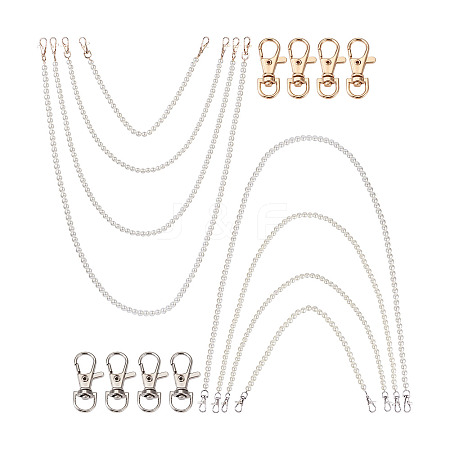 8Pcs 8 Styles White Acrylic Round Beads Bag Handles FIND-TA0001-40-1
