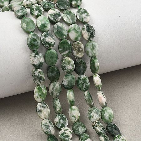 Natural Green Spot Jasper Beads Strands G-H349-A01-20-1