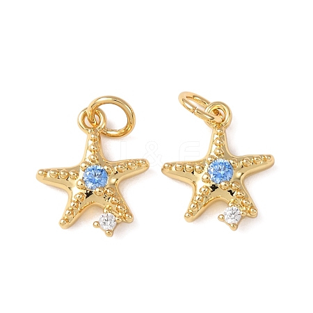 Brass Micro Pave Cubic Zirconia Charms KK-C143-32B-G-1