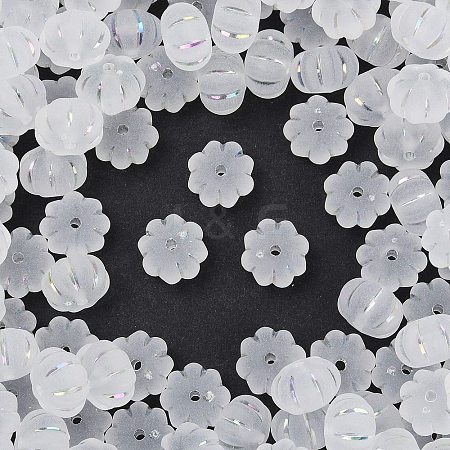 Frosted Transparent Acrylic Beads OACR-P029-03B-06-1