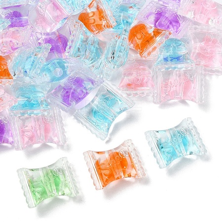 50Pcs Transparent Acrylic Beads OACR-YW0002-13-1