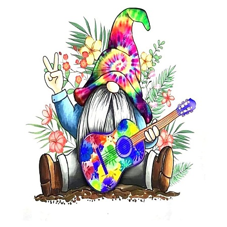 Gnome/Dwarf Flower Guitar Pattern DIY Diamond Painting Kit PW-WG94049-03-1