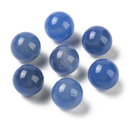 Natural Blue Agate No Hole Sphere Beads G-K353-04D-30-1