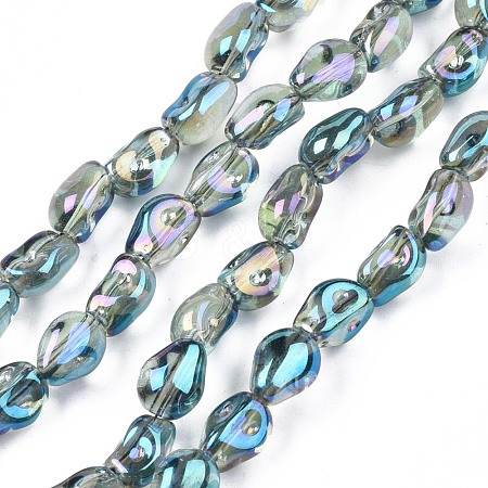 Electroplate Transparent Glass Beads Strands EGLA-N006-028-A02-1