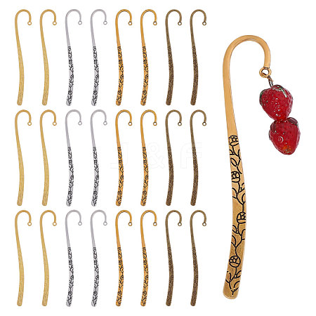 24Pcs 4 Colors Alloy Bookmark Findings FIND-GL0002-28-1