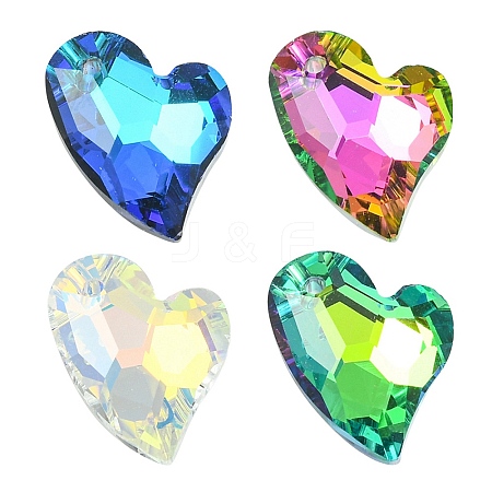 4Pcs 4 Colors Electroplated Glass Pendants EGLA-YW0001-60-1