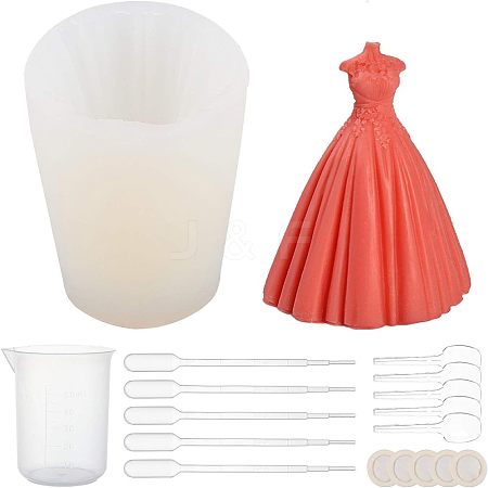 Wedding Dress Food Grade Silicone Molds Kits DIY-OC0003-20-1