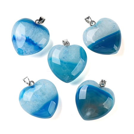 Dyed & Heated Natural Crystal Core Agate Pendants GG-CBACB71-04P-03-1