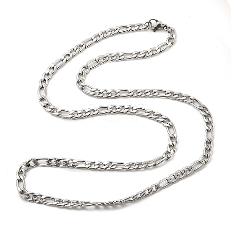 Non-Tarnish 201 Stainless Steel Figaro Chain Necklaces STAS-P101-47P-1