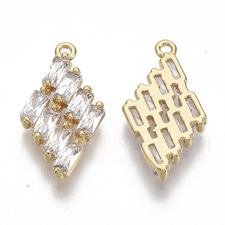 Brass Micro Pave Cubic Zirconia Pendants KK-S354-143-NF-1