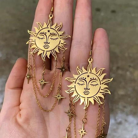 Brass Dangle Earrings FS-WGC2143-01-1