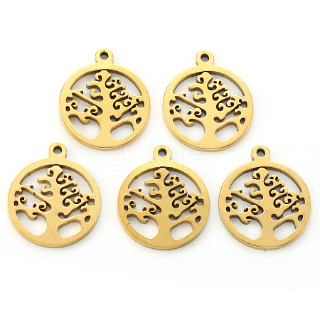 PVD Vacuum Plating 201 Stainless Steel Pendants STAS-N092-17G-1