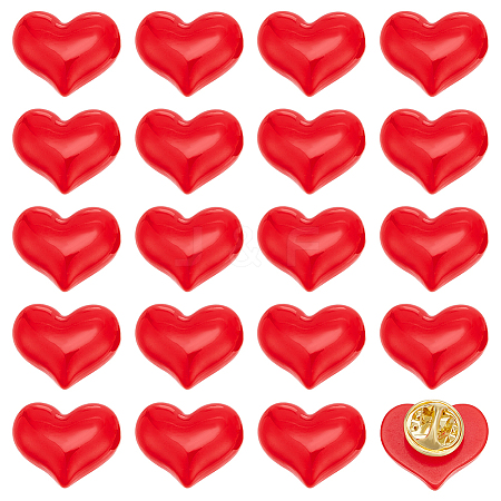 20Pcs Resin Heart Badge for Backpack Clothes HEAR-PH0001-02A-1