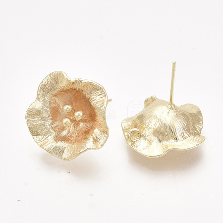 Brass Stud Earring Findings KK-T038-585G-NF-1
