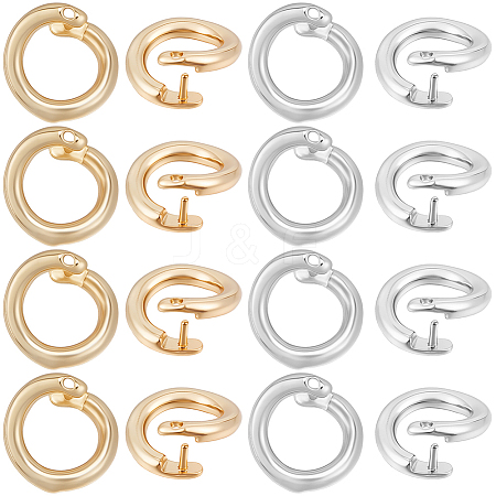 30Pcs 2 Colors Brass Snap Clasps KK-BBC0021-51-1