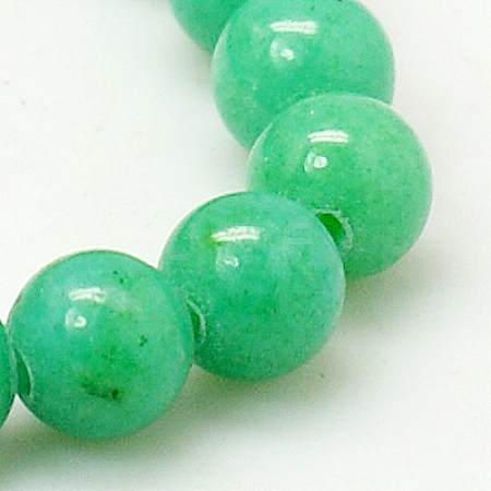 Natural Mashan Jade Round Beads Strands G-D263-6mm-XS19-1