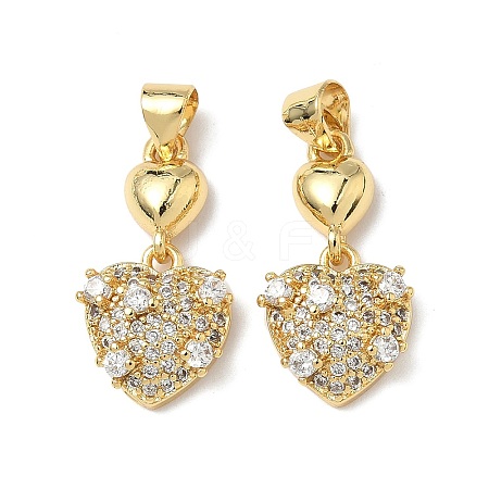 Brass Micro Pave Cubic Zirconia Pendants KK-Q068-66G-1