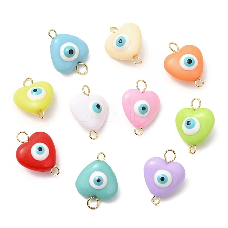 Evil Eye Resin Connector Charms PALLOY-JF02126-01-1