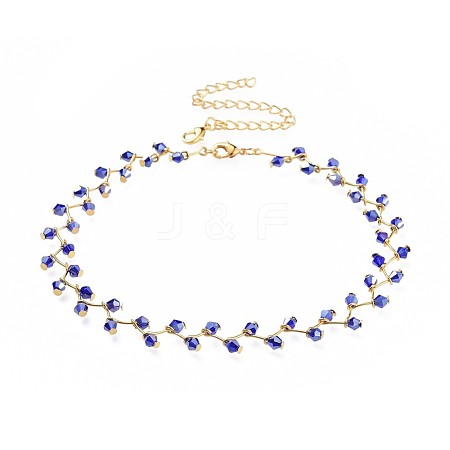 Glass Beads Choker Necklaces NJEW-JN02500-02-1