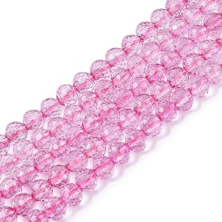 Dyed Transparent Crackle Glass Beads Strands GLAA-Q108-01A-A07-1