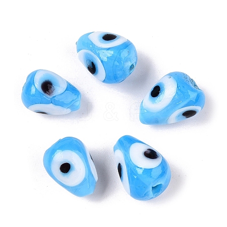 Handmade Evil Eye Lampwork Beads LAMP-T021-16C-1