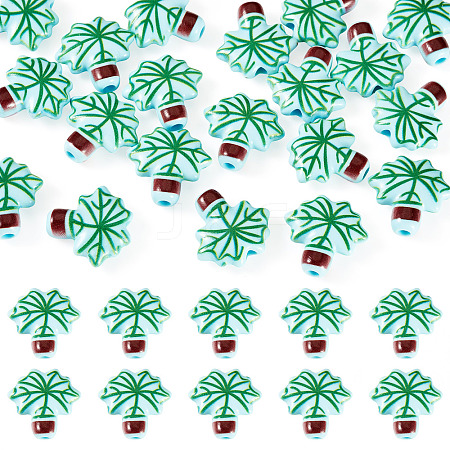 20Pcs Printed Opaque Acrylic Beads OACR-TA0004-73B-1
