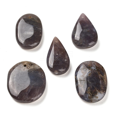 Natural Purple Agate Pendants G-M408-C02-1